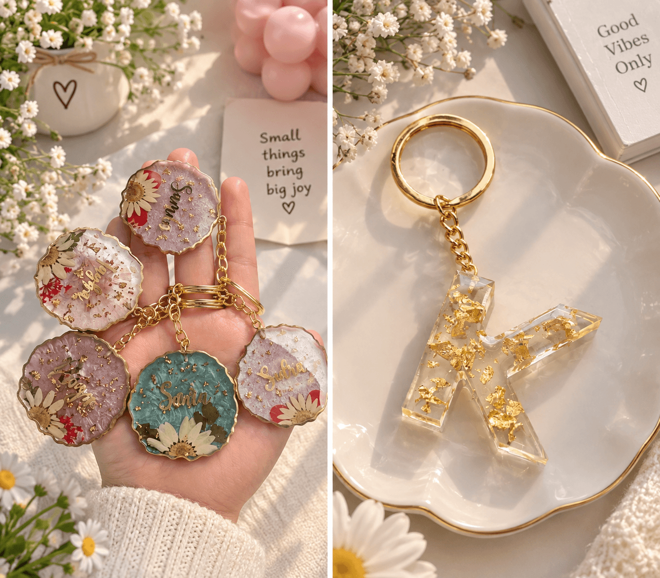 Resin Letter Keychain — view 1