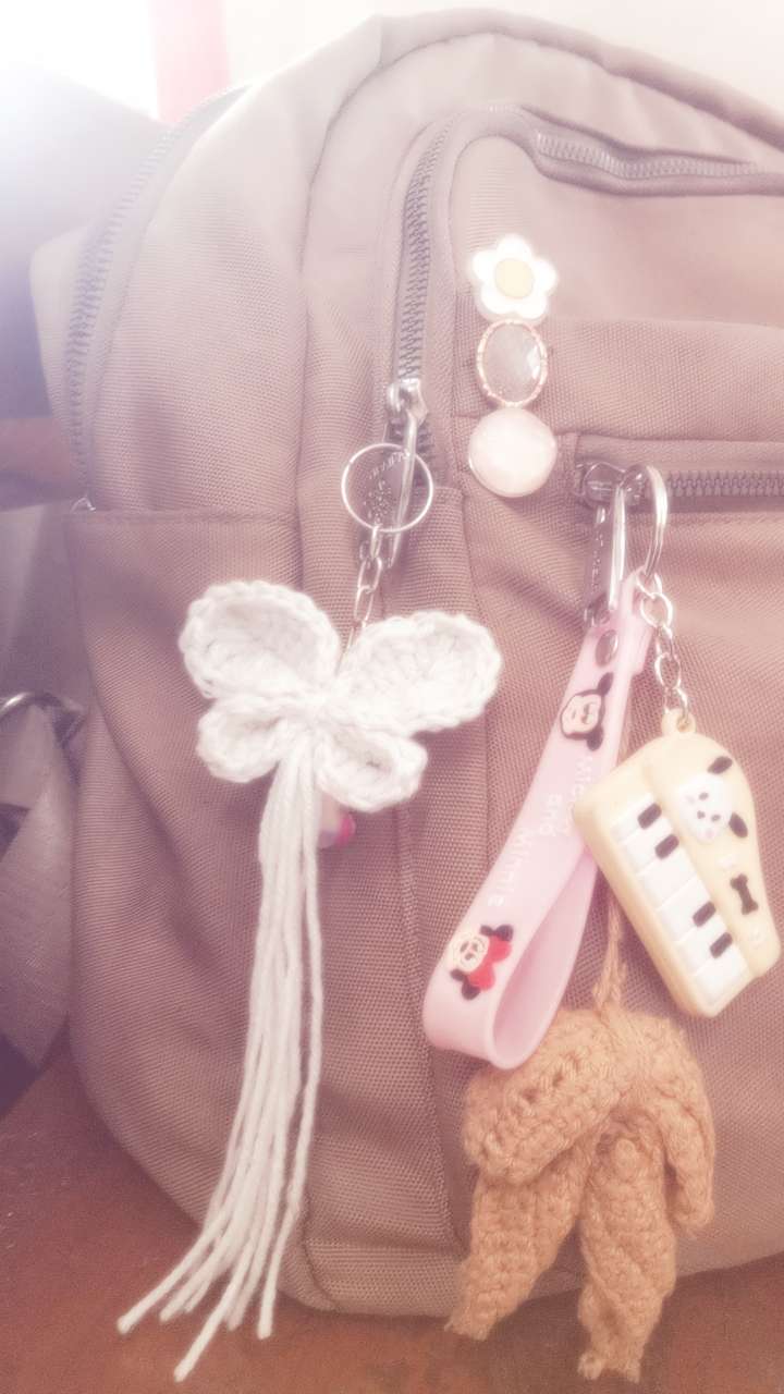 Crochet Butterfly Keychain — view 1